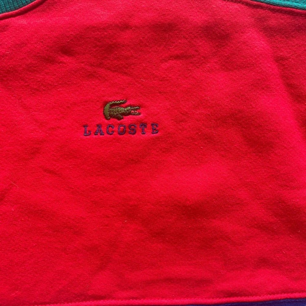 Lacoste Sweatshirt in Blue/Red/Green Size L - Picture 4 of 6